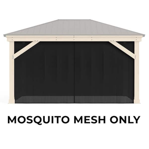 Yardistry Mosquito Mesh Kit to fit Meridian 12 ft. x 16 ft. Gazebo with UV resistant Phifer Material and Easy Glide Tracks