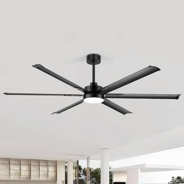 Sky Hog Payne 72 in. Black Ceiling Fan with 6 Aluminum Blades, 3-Color Lights, 6-Speed Remote and Timer with Memory Function