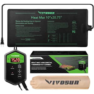 10 in. x 20.75 in. Seedling Heat Mat and Digital Thermostat Combo Set