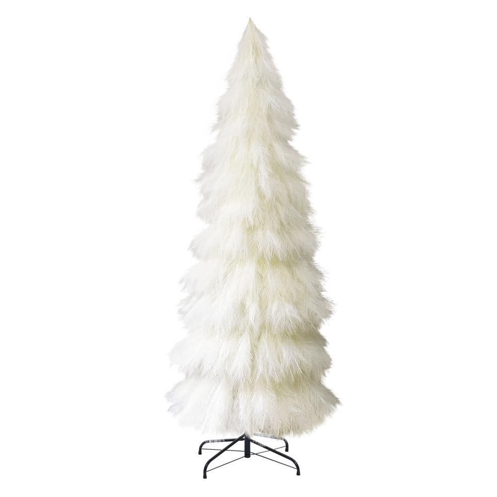 6 ft. Holiday Pampas Grass Artificial Christmas Tree in Natural Ivory