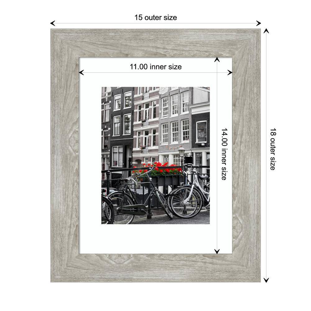 Dove Greywash Narrow Wood Wall Picture Frame 11x14