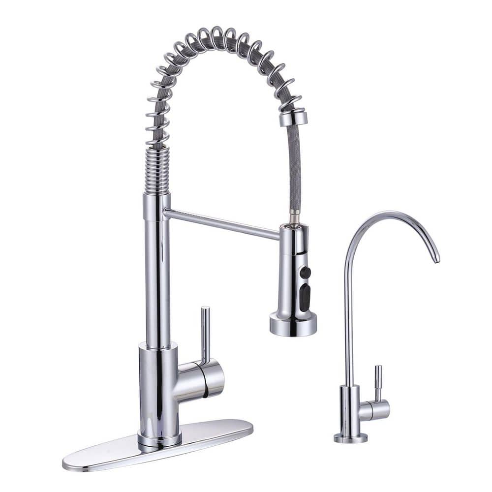20.3 in. H Single Handle Pull Down Sprayer Kitchen Faucet with 360° Spout Swivel in Polished Chrome price history on PriceWatchPro