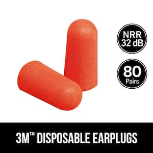Orange Disposable Ear Plugs (80-Pack)