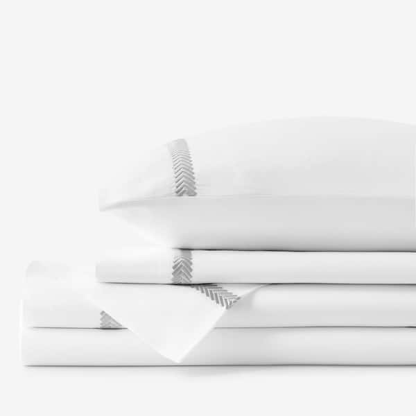 The Company Store Legends Hotel Hewett 4-Piece Gray Egyptian Cotton Sateen Full Sheet Set