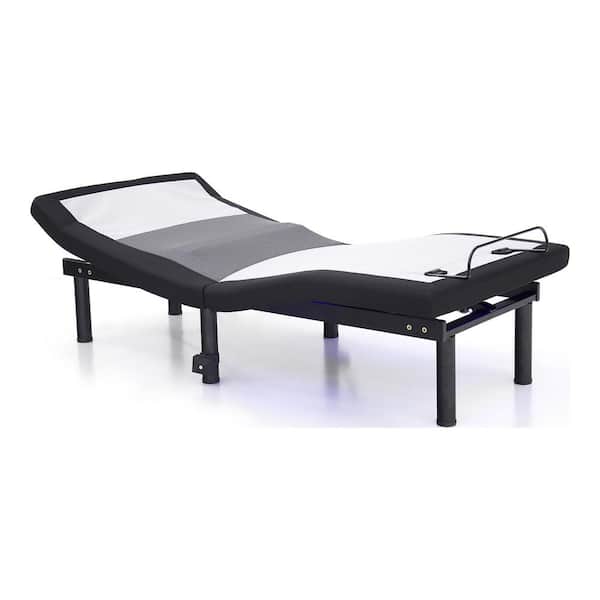 Furniture of America Harmony Black Full Adjustable Bed Frame with Adjustable Lumbar