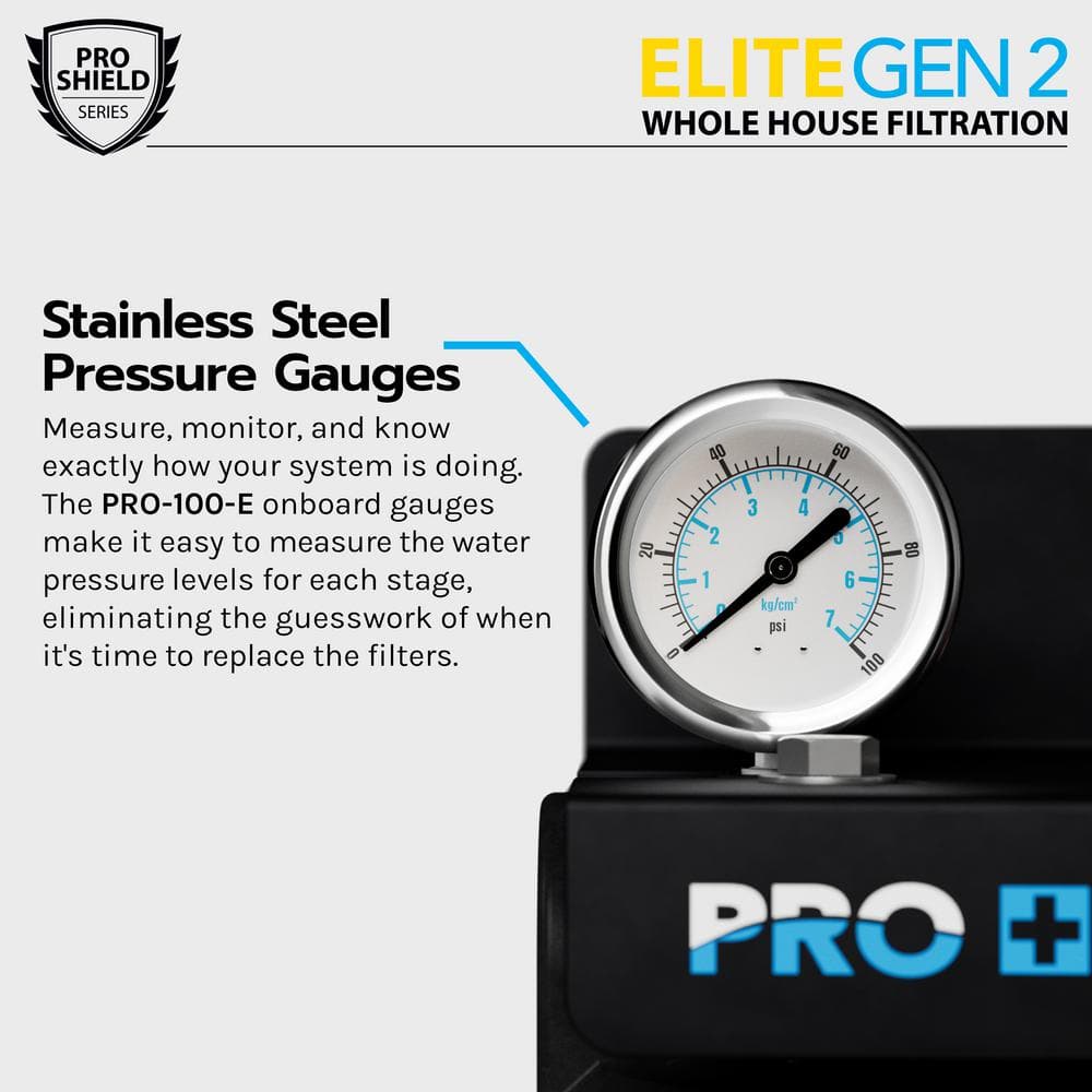 Elite Triple-Stage Black and Gray Whole House Water Filtration System