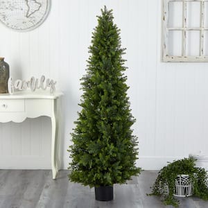 5.5 ft. Artificial Cypress Cone Topiary Tree UV Resistant (Indoor/Outdoor)