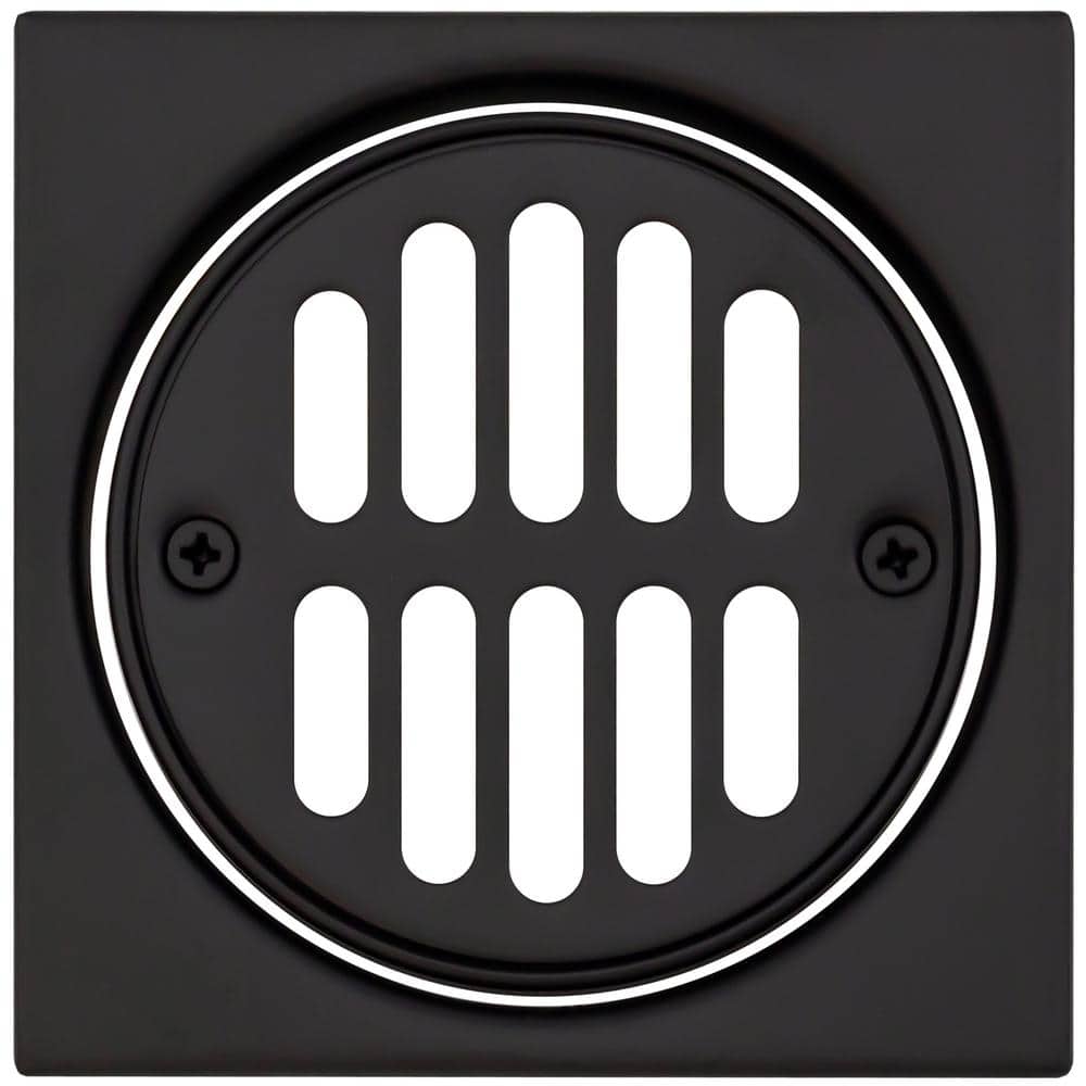 Square Brass Shower Tile with Round Strainer Grid Drain Cover and Crown Ring, Matte Black price history on PriceWatchPro