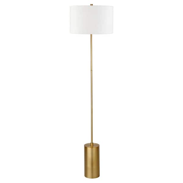 Meyer&Cross Somerset 64 in. Brass Floor Lamp with Drum Shade