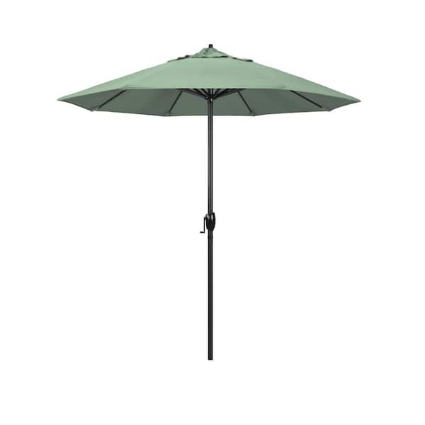 California Umbrella 7.5 ft. Black Aluminum Market Patio Umbrella Auto Tilt in Spa Pacifica