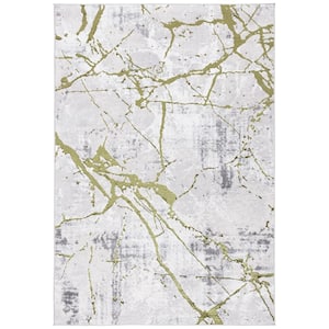 Amelia Gray/Green 6 ft. x 9 ft. Abstract Distressed Area Rug