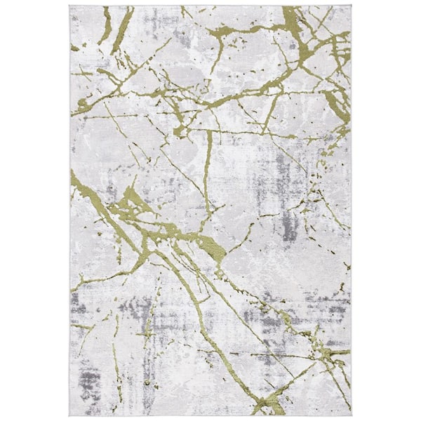 SAFAVIEH Amelia Gray/Green 6 ft. x 9 ft. Abstract Distressed Area Rug