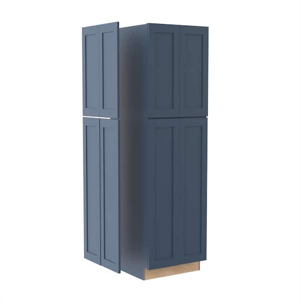 Home Decorators Collection Newport 23.8 in. W x 0.75 in. D x 84 in. H Blue Painted Plywood Shaker Assembled Pantry Kitchen Cabinet End Panel