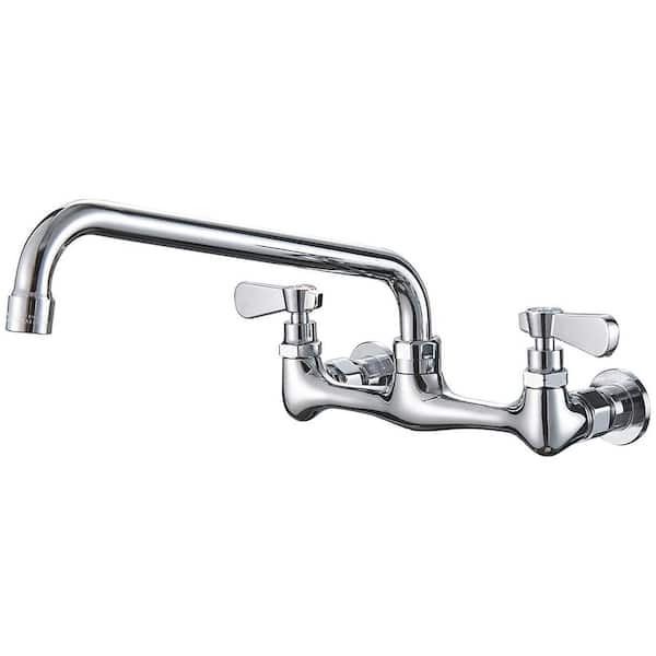SPECIAL WIDE CHROME WALL KITCHEN FAUCET (11 CM. BETWEEN SOCKETS) 5 YEAR  WARRANTY