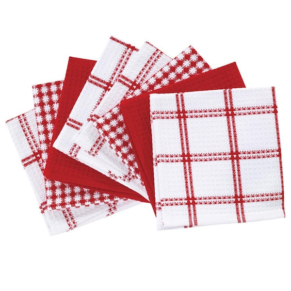 T-fal Sand Coordinating Flat Waffle Weave Cotton Dish Cloth Set of 8 94859  - The Home Depot