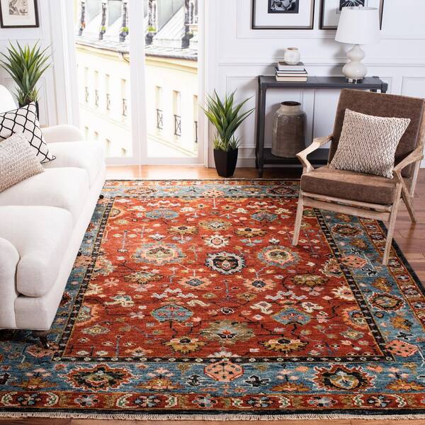 Samarkand 8 ft. x 10 ft. Red/Blue Persian SRK117Q Area Rug