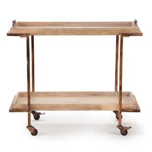 Conway Serving Cart - Mango and Copper with Casters