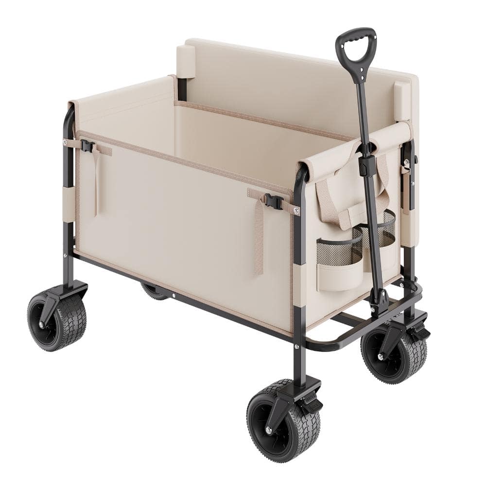 Convertible Folding Wagon Bench, 550 lbs Load Capacity 220L Large Storage Cart for Camping price history on PriceWatchPro