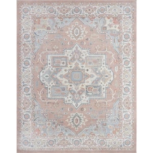Pink 7 ft. 10 in. x 10 ft. 2 in. Wilton Collection Floral Pattern Persian Vintage Area Rug