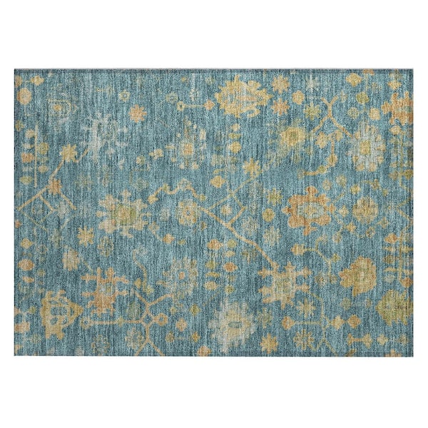 Chantille Machine Washable Indoor/Outdoor Abstract ACN1930 Teal 2 ft. x 3 ft. Accent Rug