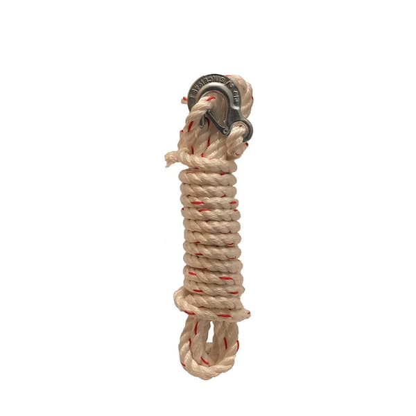 5/16 in. x 20 ft. Galvanized Uncoated Steel Wire Rope with Grab Hooks