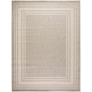 Horizon Indoor/Outdoor Grey 8 ft. x 10 ft. Bordered Contemporary Area Rug