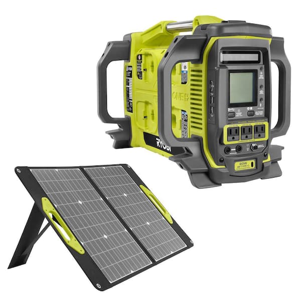 18V ONE+ 1800-Watt Portable Battery Inverter Power Station/8-Port Charger with 60-Watt Foldable Solar Panel
