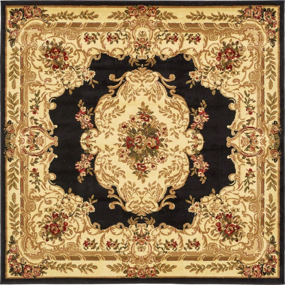 Versailles Charles Black 6' 0 x 6' 0 Square Rug price history on PriceWatchPro