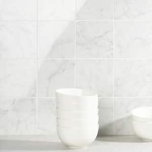 Marmo Marble Bianco 6 in. x 6 in. Polished Porcelain Floor and Wall Tile (7.02 sq. ft./Case)