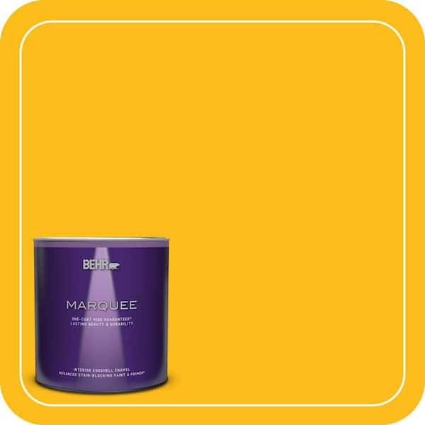 BEHR MARQUEE 1 qt. #P290-7 Laser Lemon Eggshell Enamel Interior Paint & Primer