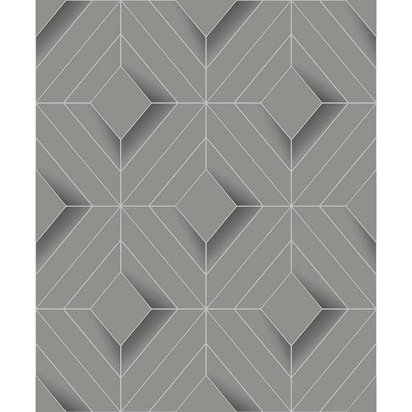 Advantage Filmore Grey Diamond Panes Wallpaper Sample