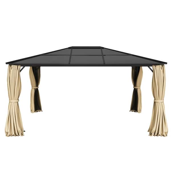 UPHA 10 ft. x 12 ft. Aluminum Outdoor Paito Gazebo with Roof and Mosquito Netting