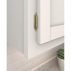 Golden Champagne 3/8 in (10 mm) Inset Non-Self Closing, Face Mount Cabinet Hinge (2-Pack)
