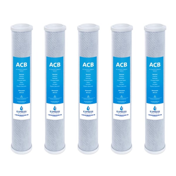 Express Water 5 Pack Big Blue Water Filter Activated Carbon Block