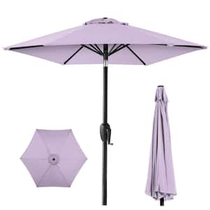 7.5 ft Heavy-Duty Outdoor Market Patio Umbrella with Push Button Tilt, Easy Crank Lift in Lavender
