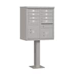 Gray USPS Access Cluster Box Unit with 8 A Size Doors and Pedestal