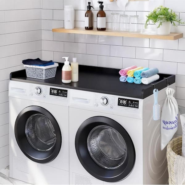 Washer Dryer Countertop, 4.5 ft. Washer and Dryer Countertop, Laminate Countertops in Matte Black with Standard Edge