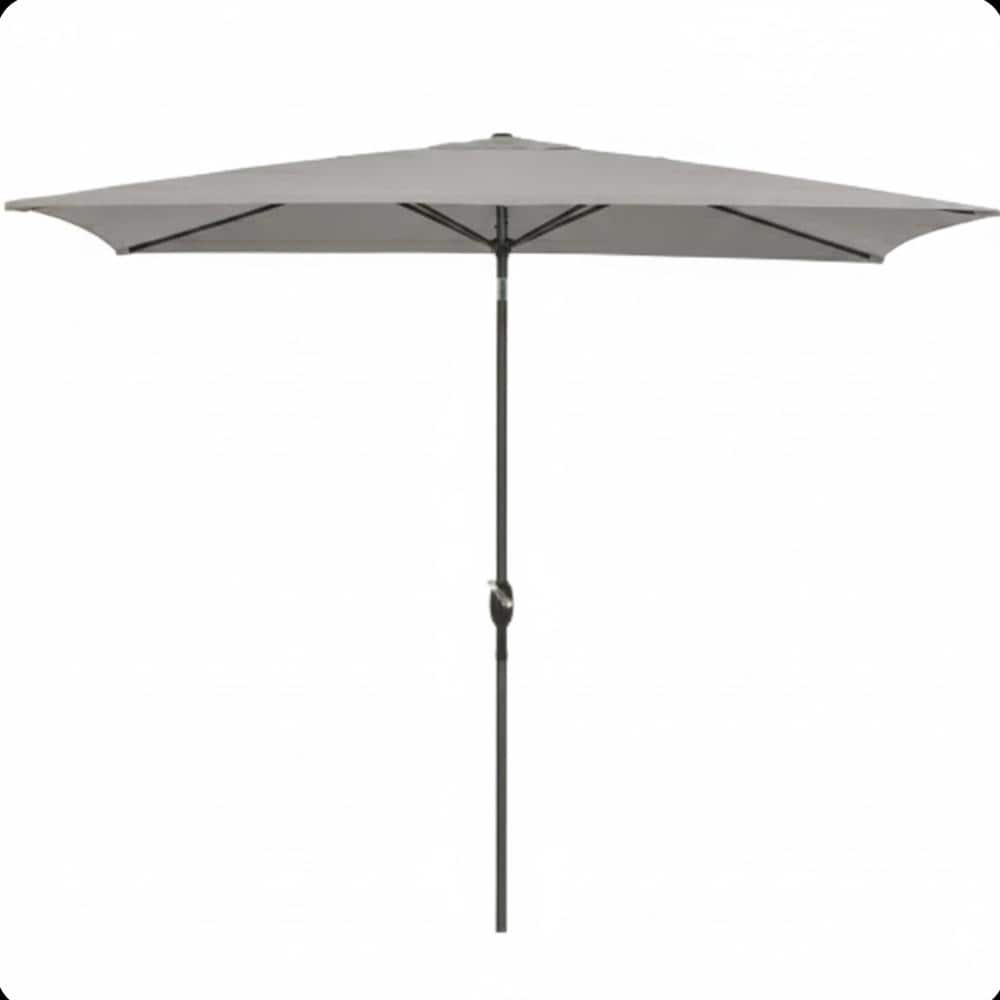 6.5 x 10 ft. Gray Rectangular Patio Umbrella with Crank, Tilt, Polyester UV-Resistant Canopy (Without Base) price history on PriceWatchPro