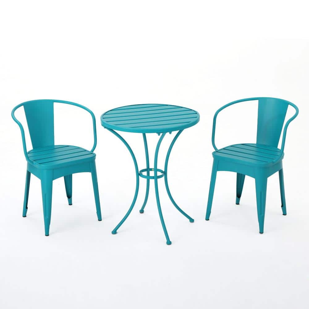 3-Piece Teal Outdoor Metal Outdoor Dining Set price history on PriceWatchPro
