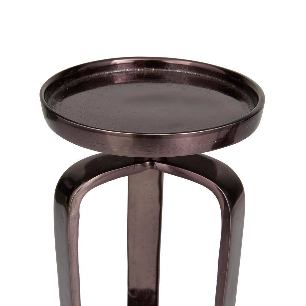Modern Black Aluminum Geometric Tabletop Candle Holder Set