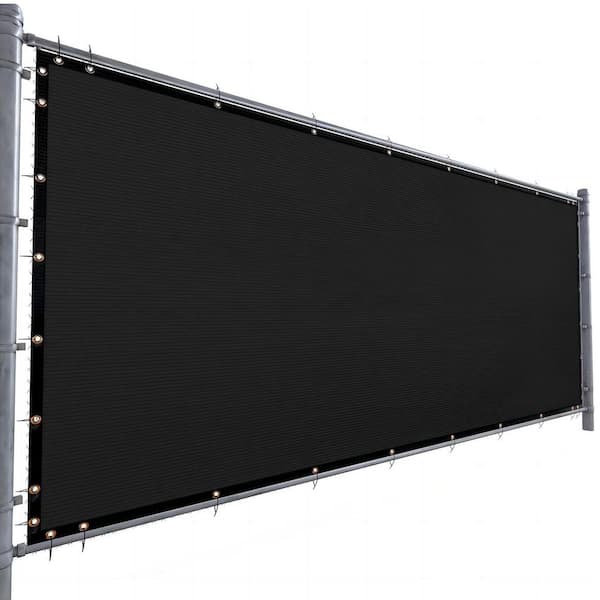 Artpuch Privacy Fence Screen 8 x 20 ft. Black Customized Outdoor Mesh Panels for Backyard, Construction Site with Zip Ties