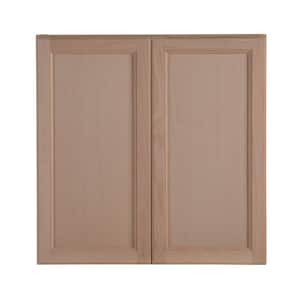 Easthaven Assembled 30x30x12 in. Frameless Wall Cabinet in Unfinished Beech