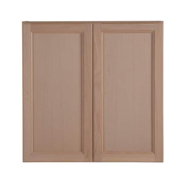 Hampton Bay Easthaven Shaker Assembled 30x30x12 in. Frameless Wall Cabinet in Unfinished Beech