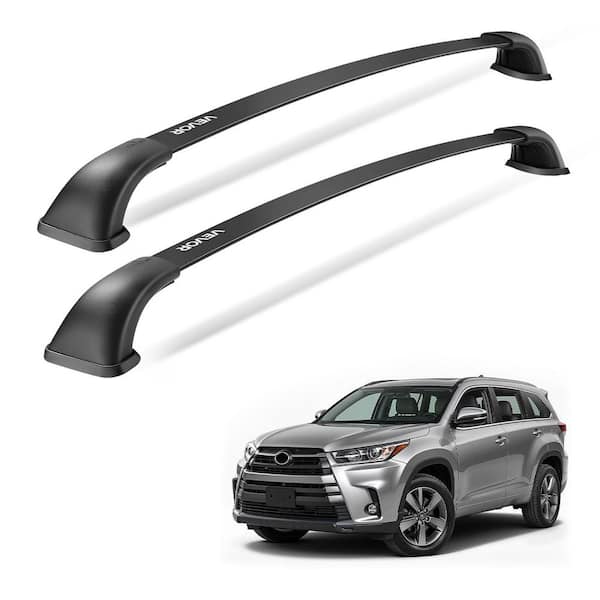 Cross Bars Roof Racks, 165 lbs. Capacity Rack, Compatible with Toyota Highlander 2014-2019 XLE/SE/Limited, Flush Rails