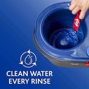 EasyWring RinseClean Microfiber Spin Mop with 2-Tank Bucket System and 1 Extra Mop Head Refill