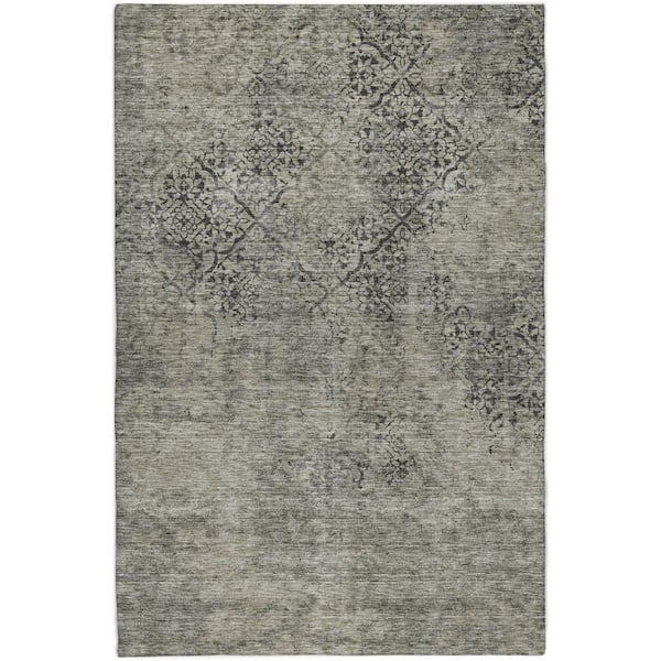 Dream Shag Premium Machine Washable Abstract ADS769 Taupe 9 ft. x 12 ft. Area Rug