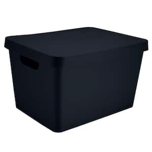 Large Vinto 8.58 in. H x 14.57 in. W Storage Box with Lid in Charcoal