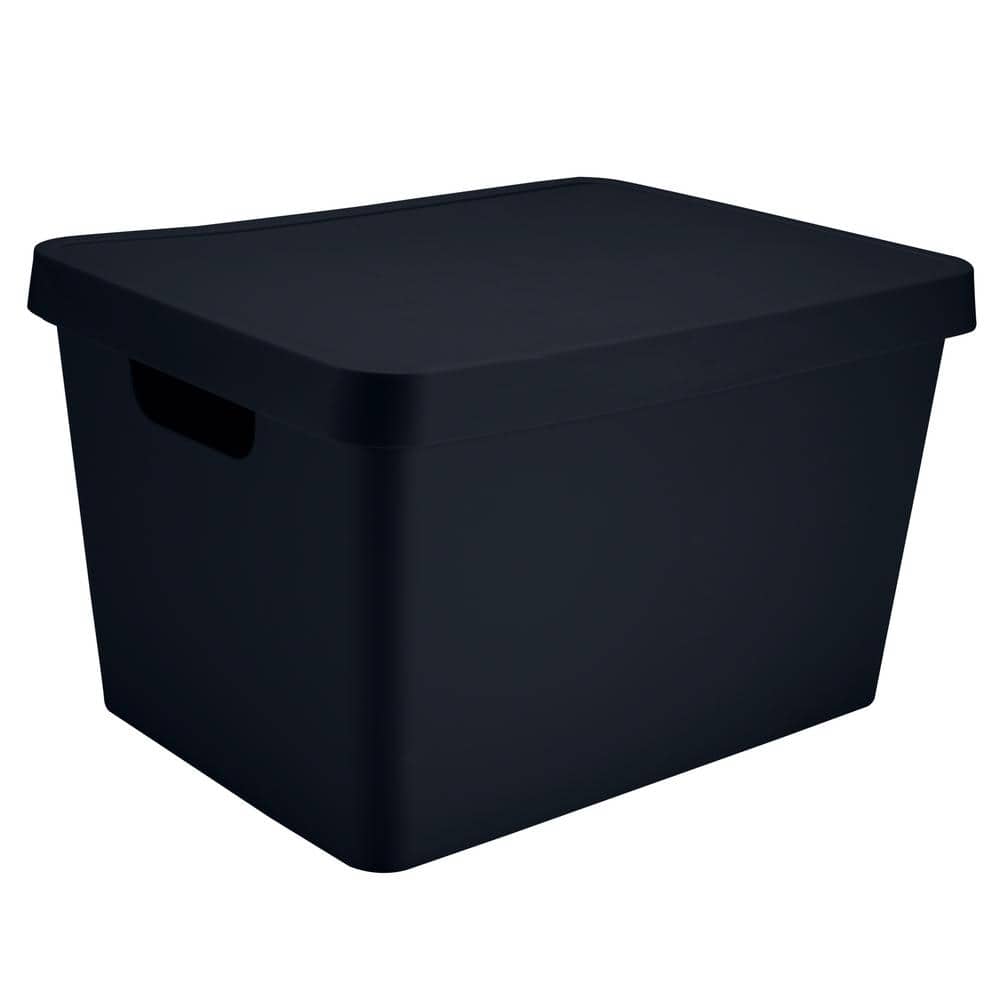 Large Vinto 8.58 in. H x 14.57 in. W Storage Box with Lid in Charcoal price history on PriceWatchPro