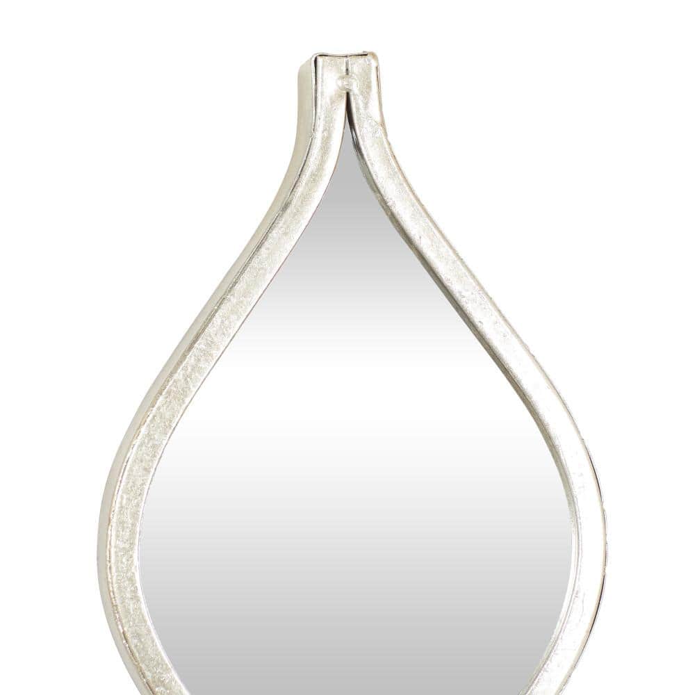 Silver Slim Stacked Chain Geometric Wall Mirror 7" x 58"