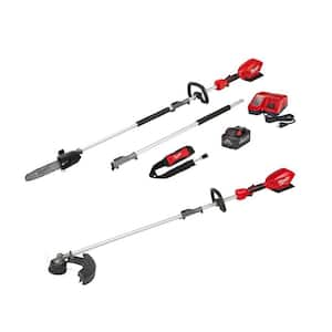 M18 FUEL 10 in. 18V Lithium-Ion Brushless Electric Cordless Pole Saw Kit & M18 String Trimmer with 8Ah Battery & Charger